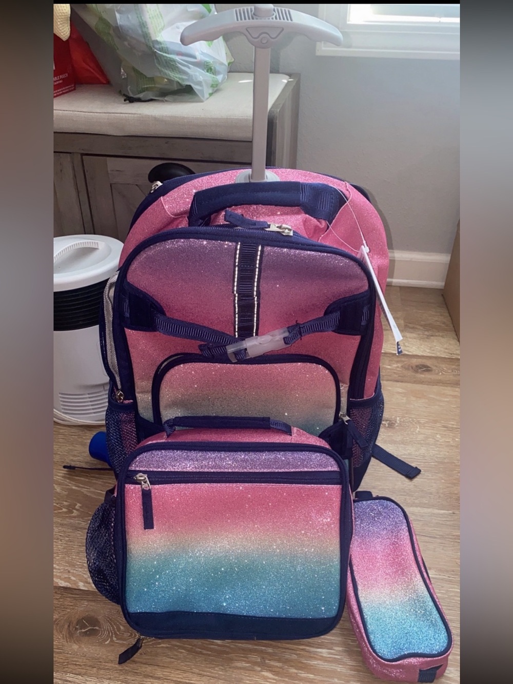 Pottery Barn Rolling backpack set